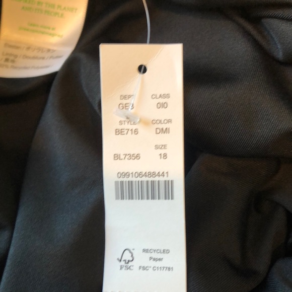 NWT, J.Crew, One Piece, One Shoulder Bathing Suit, Navy Blue, Size 18 - Picture 3 of 7